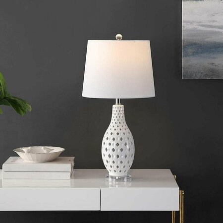 SAFAVIEH Harlem Ceramic Table Lamp, White TBL4250B